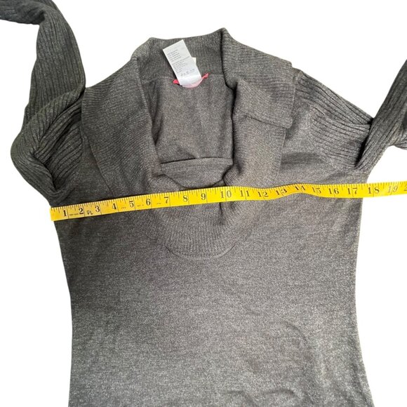 Y2K Brown Silver Metallic Lettuce Hem Long Top Going Out Top Wool Alpaca Size 6 - Picture 7 of 11